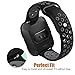 NO1seller Top Fitbit Versa Bands for Women Men Small Large, Soft Silicone Sport Strap Replacement with Ventilation Holes for Fitbit Versa Fitness Smart Watch (Black/Gray, Large:6.7-8.9