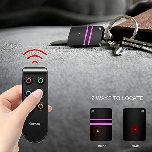 Key Finder, Govee Wireless RF Item Locator Item Tracker with Remote, 1 RF Transmitter and 6 Receivers for Car Keys Pets Purse - Wireless Key RF Locator, Wallet Tracker, Wall Mounted Version