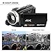 4K Camcorder Ultra-HD 48.0MP Digital Video Camera IR Night Vision Camcorders with Wifi External Microphone Wide Angle Lens and Lens Hood