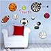 Amaonm Removable 3D Sport Ball Toy Games Wall Stickers Decor DIY Basketball Football Tennis Rugby Peel and Stick Fun Wall Decals for Kids bedroom Playroom Nursery School Classroom Boy Room Living room