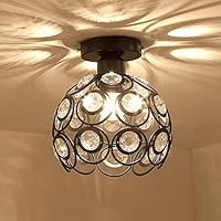 Gotian Elegant Modern Metal Ceiling Light in Round Shape, Flushmount Light Fixture Warm Light, for Bedroom Bathroom 18cm/7.1inch