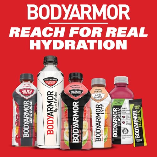 BODYARMOR SPORTS DRINK SPORTS BEVERAGE, CHERRY LIME, COCONUT WATER HYDRATION, NATURAL FLAVORS WITH VITAMINS, POTASSIUM-PACKED ELECTROLYTES, PERFECT FOR ATHLETES, 16 FL OZ (PACK OF 12)