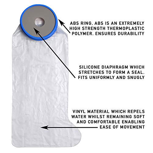 Lesme Full Leg Cast Covers for Shower Adult Waterproof Leg Shower Cast