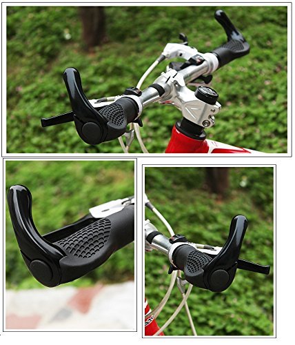 image for HOMEE Bike Handlebar Grips, Non-Slip-Rubber Bicycle Handle Grip with A