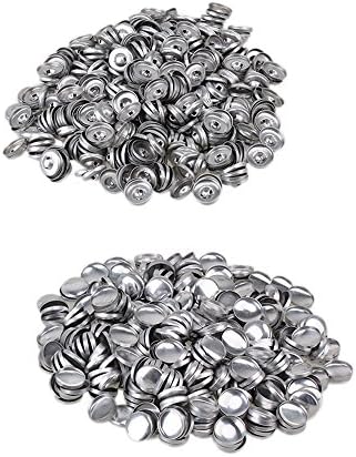 Silver Aluminum Fabric Self Cover Flatback Buttons for DIY Leathercraft Pack of 500 (16MM Surface Dia)