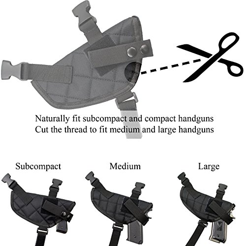 Depring Tactical Double Draw Shoulder Holster Concealed Every Day Carry Dual Pistol Holster Fully Adjustable Under Arm Horizontal Handgun Carrier fits Most Handguns