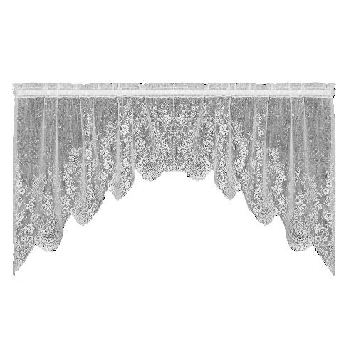 Heritage Lace Floret 68-Inch Wide by 32-Inch Drop Swag Pair, Ecru