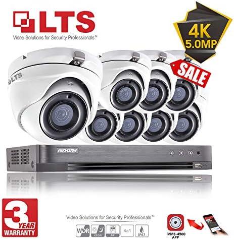 8CH Hikvision 5MP CCTV Security System 8x LTS Cameras CMHT1352N 4K Resolution DS-7208HUHI/K1 DVR + 2TB HDD (Full Kit + 8x Cameras + 2TB)