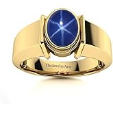 TheJewelry Arts Men's Star Sapphire Statement Ring, Star Gemstone, Lab Star Sapphire, Star Ring, Simple Promise Ring