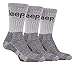 3 pairs Men's Jeep Terrain walking hiking Cushioned Boot Socks Grey 7-12 us
