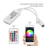 YiHong WiFi LED Controller for Strip Lights Smart Controller with Remote for LED RGB Light Strip Compatible with Alexa Google Home
