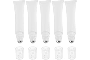 VALICLUD 5pcs 20ml Eye Cream Roller Bottle Set with Leakproof Roll-on Cap, Refillable Pocket-sized Cosmetic Squeeze Tubes for