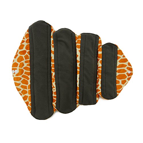 4pcs/lot reusable washable waterproof bamboo charcoal cloth menst…