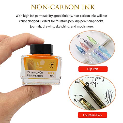 ZZKOKO Calligraphy Ink Bottle, 12 Colors Dip Calligraphy Pen Inks Set
