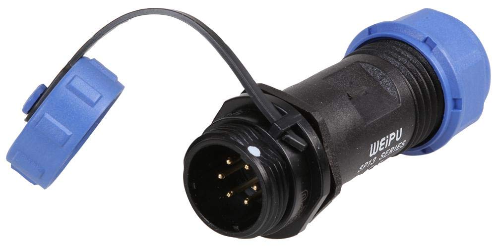 PRO ELEC Circular Connector, SP13 Series, Cable Mount Plug, 6-Pole, IP68, 5A, 125V AC, Threaded Coupling – PELR0132