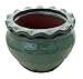 Round Pie Rim Self Watering Ceramic Pot - Aqua - 6 1/4" x 4 1/2"