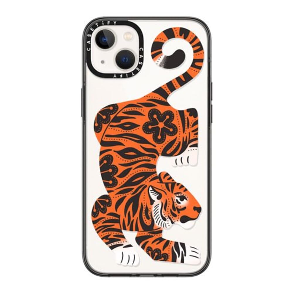 CASETiFY Compact iPhone 14 Plus Case [2X Military Grade Drop Tested / 4ft Drop Protection] - Fierce Tiger - Clear Black — image 1