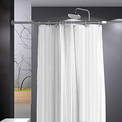 JASTON Shower Curtain Mildew Water-Repellent Fabric Bath Curtain With 12 Hooks-72-Inch by 72-Inch, White