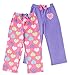 St Eve Girl's Microfleece Sleep Pant by Komar Kids, 2-Pack, Purple Hearts