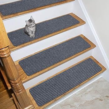 Ottomanson Scrape Rib Stair Tread, 7 Pack, Grey