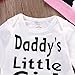 Baby Girls Daddy's Little Girl Long Sleeve Bodysuit and Deer Pants Outfit with Hat