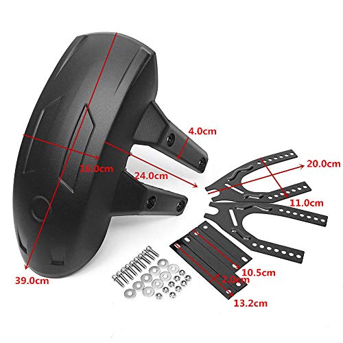 Merssavo Universal Motorcycle Rear Wheel Cover Fender Splash Guard Mudguard+Bracket Black