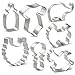 KENIAO Baby Shower Cookie Cutter Set - 7 Piece - Onesies, Bib, Rattle, Feeding Bottle, Baby Carriage, Rocking Horse and Elephant Shape Fondant/Biscuit Cutters - Stainless Steel