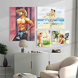 Men'S Art-Watercolor Painting Gay Man-Gay Art