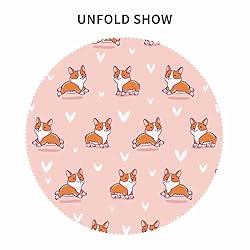 IBILIU Cute Corgi Dog Round Tablecloth,Kawaii Puppy