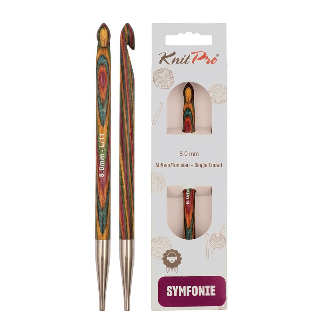 KnitPro Symfonie Afghan/Tunisian Crochet Hook | 8.00mm