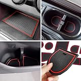 Auovo Anti-dust Door Mats for 2018 2019 2020 Subaru Crosstrek and Impreza Gate Door Liners Inserts Cup Console Mats Interior Accessories (Pack of 14) (Red)