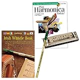 (Set) Irish Whistle and Play Harmonica Today! Self-Teaching Music Kits