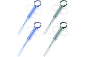 IAXSEE 4PCS Pet Pill Feeders Tool Accessories for Cats and Dogs, Pill Plunger Popper for Small Animals, Soft Tip Medicine Dispenser with Syringe Pusher (Blue, Green)
