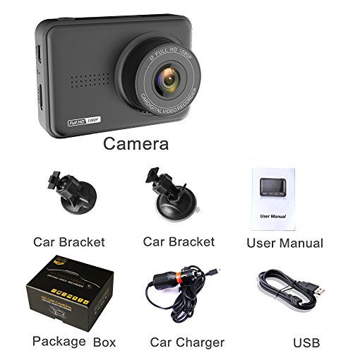 Dash Cam for Cars, 2.45'' LCD Full HD 1080P Car Dashboard Camera Recorder with 170° Wide Angle, Night Vision, G-sensor, Loop Recording, WDR - Thumbnail 6