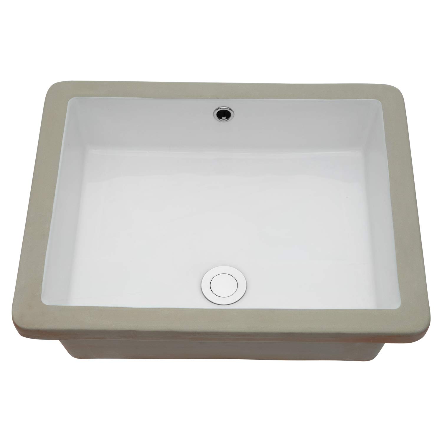Lordear 20'' Vessel Sink Modern Pure White Rectangle Undermount Sink Porcelain Ceramic Lavatory Vanity Bathroom Sink (20 Inch)