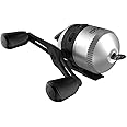 Zebco 33 Micro Spincast Fishing Reel, Size 10 Reel, Changeable Right- or Left-Hand Retrieve, Built-in Bite Alert, Pre-spooled with 4 lb Zebco Cajun Line, Silver/Black