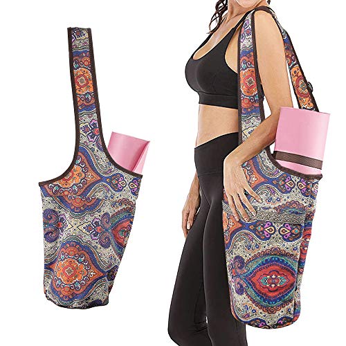 Komake Yoga Bag, Yoga Mat Bag with Large Size Pocket and Zipper Pocket, Multipurpose and Beautiful Yoga Mat Carrier Holder for Women, Fit Most Size Yoga Mats