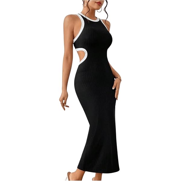 Verdusa Women's High Slit Overall Dress - Sleeveless Maxi Cami Dress For Summer