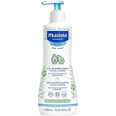 Mustela Gel Lavante Suave 500ml - Sabonete Líquido Corpo e Cabelo Infantil - 93% de Ingredientes de Origem Natural - Seguro D