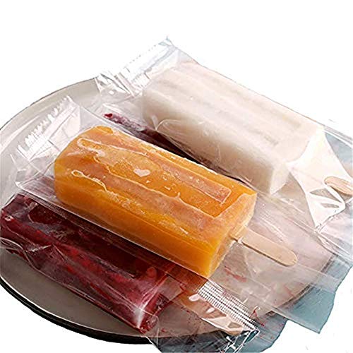 Ice Popsicles Bags Thick Frozen Pops Ice Cream Plastic Wrappers for Candy Food Grade Hot Sealing Packing Containers (200Pcs ,Clear) - Thumbnail 7
