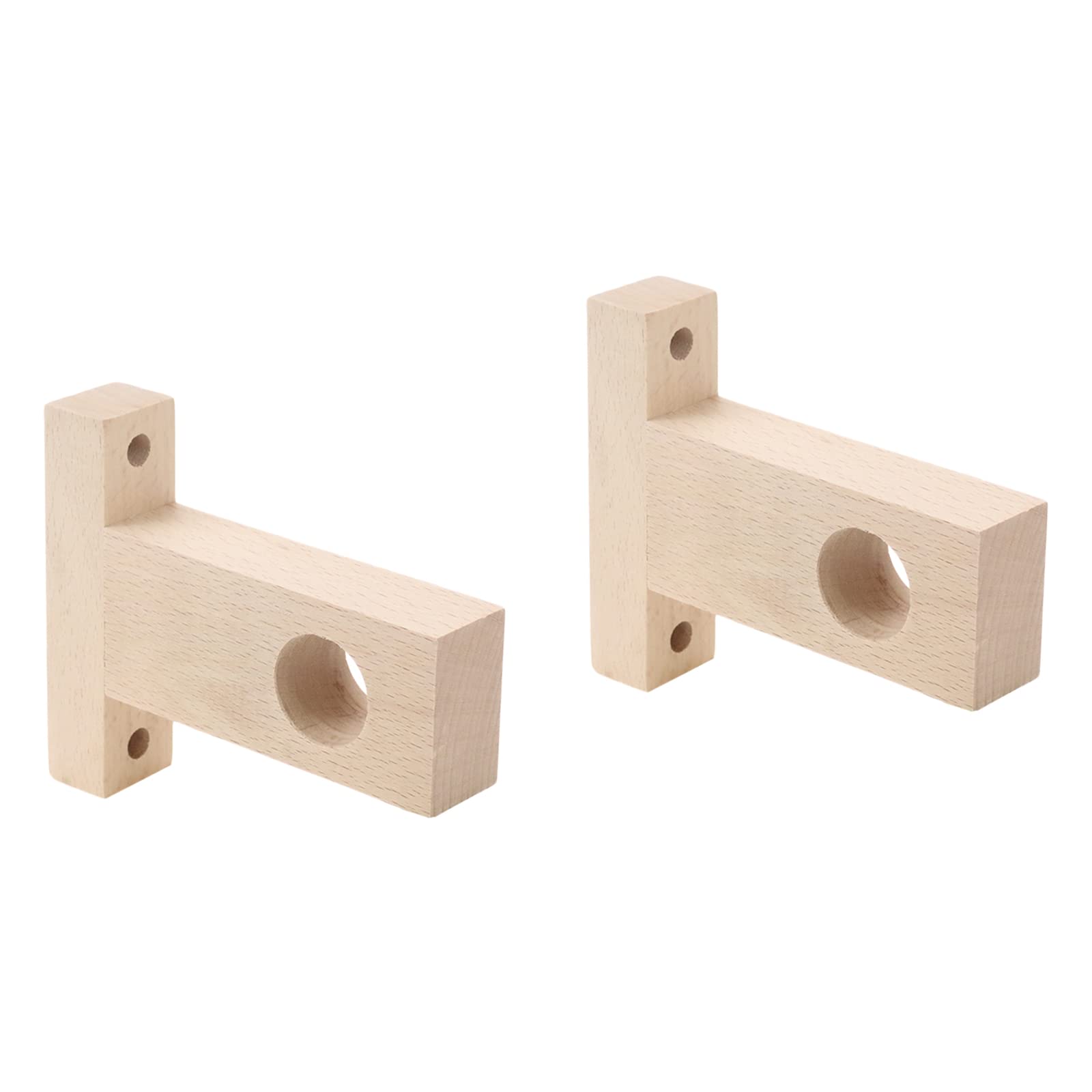 Photo 1 of Tsnamay 2Pcs Unfinished Wooden Wood End Bracket Curtain Rod Socket Drapery Closet End Support Brackets Wardrobe Rod Holder Fit for 25mm/0.98"
