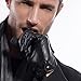 MATSU Men's Nappa Leather Soft Suede Long Fleece Lined Gloves Police Style Ku011