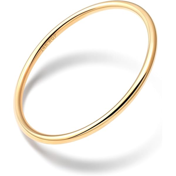 Stackable Bracelets For Women 4mm 14K Gold Plated Bracelet