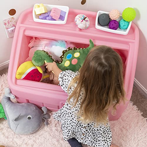 Step2 2in1 Toy Box and Kids Easel Lid, Pink Create & Display Art on
