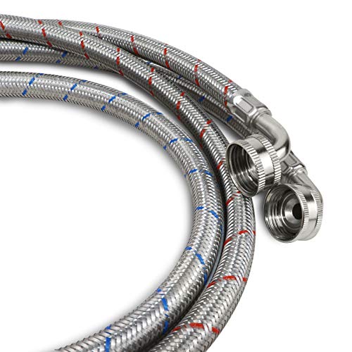 Washing Machine Hoses, 2 Packs 10 FT with 90 Degree, Lead Free Washing