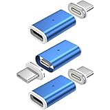 NetDot Gen10 Magnetic Fast Charging USB-C to USB-C Adapter Converter Compatible with Type-c Smartphones(3 Pack Blue)