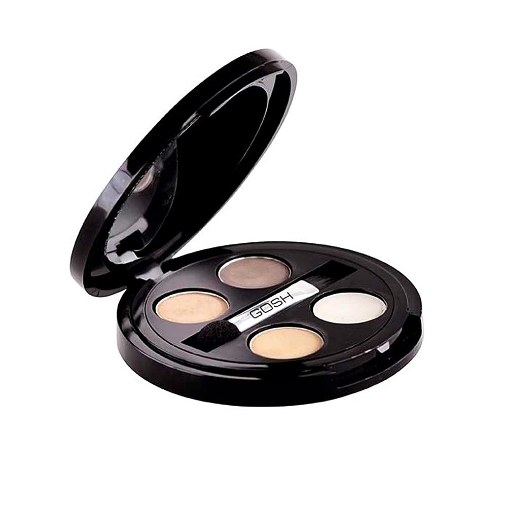 Gosh Eye Brow Kit 3 Powder Brown Eyebrow Shades Fixing Wax Brush and Mirror Compact 001