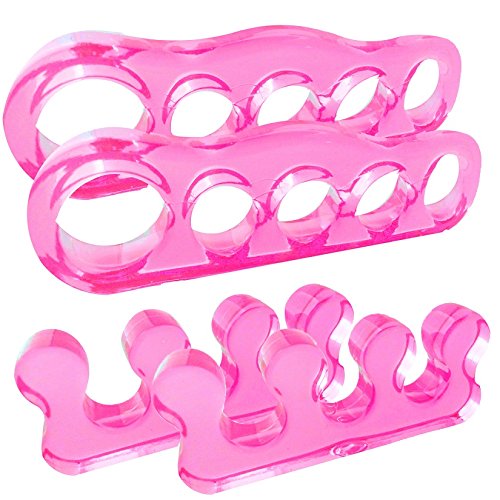 Original Gel Toe Straighteners,Toe Separators,Toe Stretchers,Toe Spacers And Toe Spreader Kit Pink For Yogis: Instant Relief For Common Feet Problems. Bunions, Hammer Toes & More! (One size fits all)