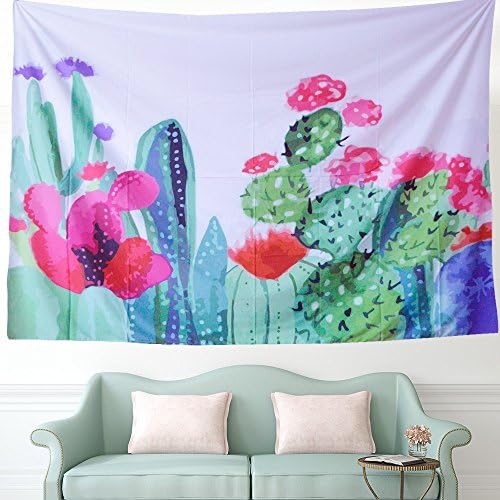 URIDOM Bohemian Mandala Tapestry, Hippie Wall Hanging Tapestry Boho Style Dorm Décor Tapestry with Elegant Cactus Pattern