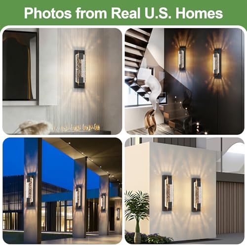 Tipace 15.7 Inches LED Porch Lights Outdoor Waterproof Modern Outside Sconce Wall Mount for Doorway Hallway Porch Patio Yard Doorway